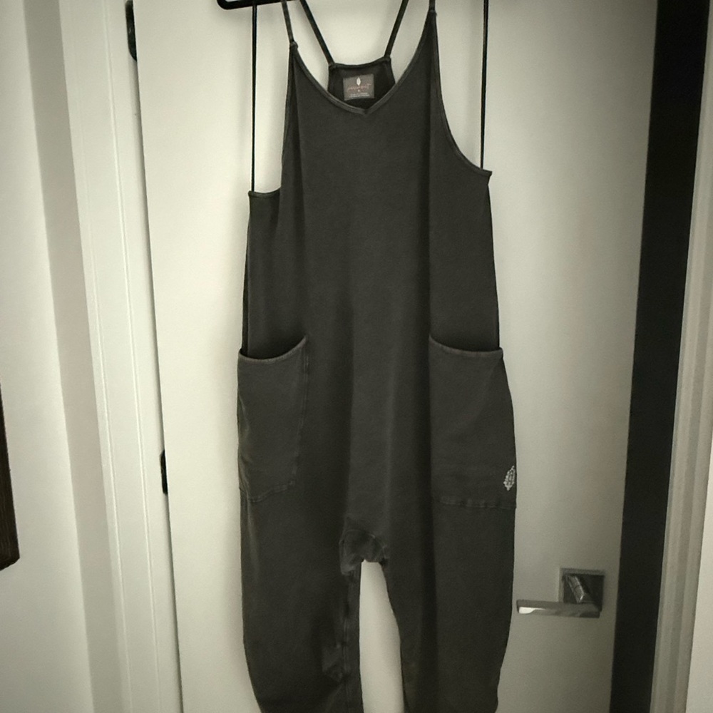 FP Movement Gray Jumpsuit Relaxed Fit Racerback